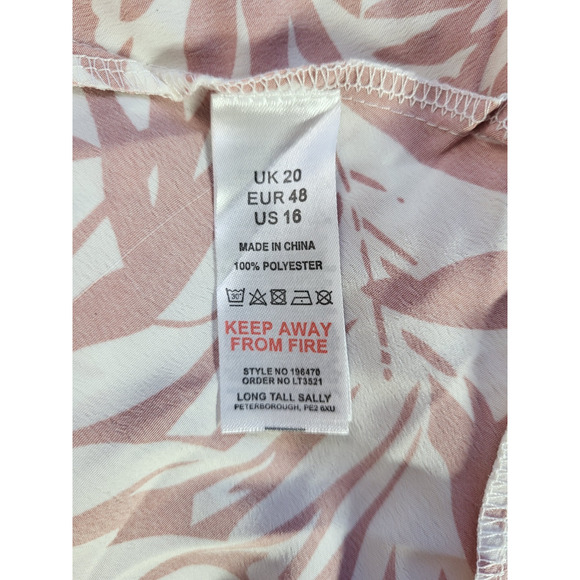 Long Tall Sally LTS One Shoulder Ruffle Floral Midi Dress US 16 Pink Party NEW - Picture 10 of 14